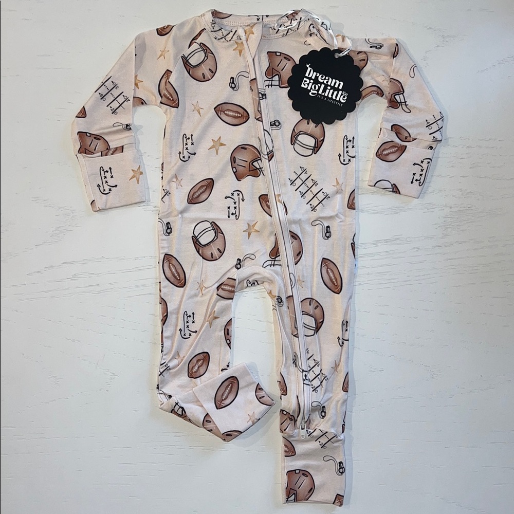 Dream Big Little Co Football Convertible Romper 0-3 18-24 months